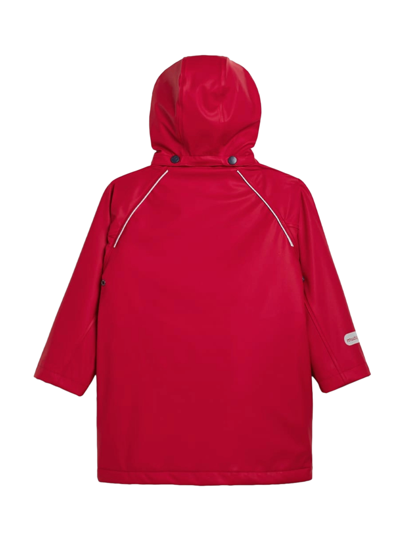 Product image 5 of 5, which shows Muddy Puddles Kids' Waterproof Fleece Lined Jacket, Red, 12-18 months