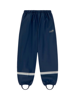 Muddy Puddles Kids' Waterproof Fleece Lined Trousers, Navy Blue, Navy Blue