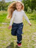 Muddy Puddles Kids' Waterproof Fleece Lined Trousers, Navy Blue