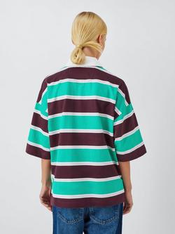 John Lewis ANYDAY Oversized Stripe Rugby Shirt, Multi Stripe - view 2, Multi Stripe