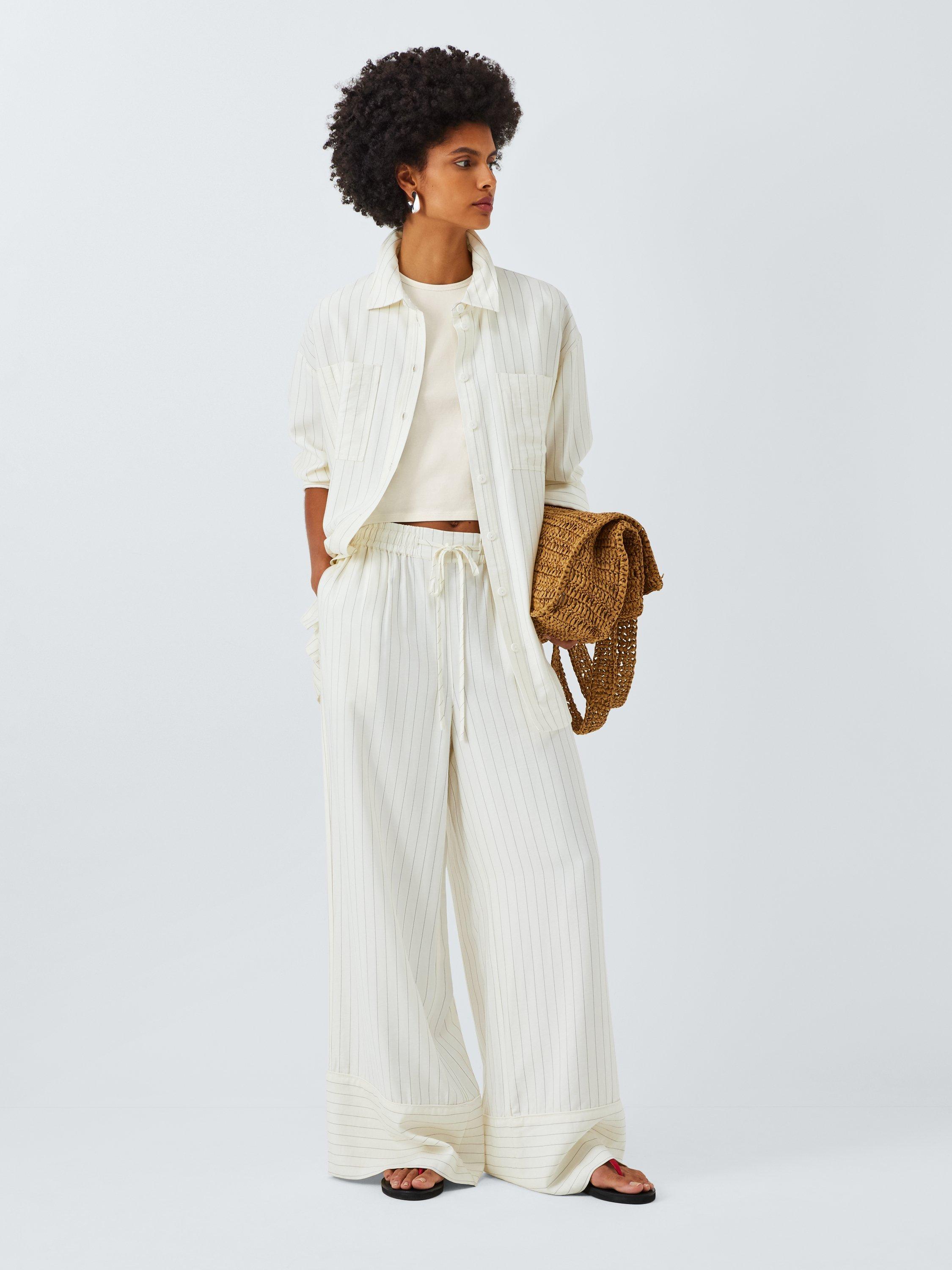 Product image 3 of 6, which shows John Lewis ANYDAY Grown On Sleeve Crop Top, Cream, XS
