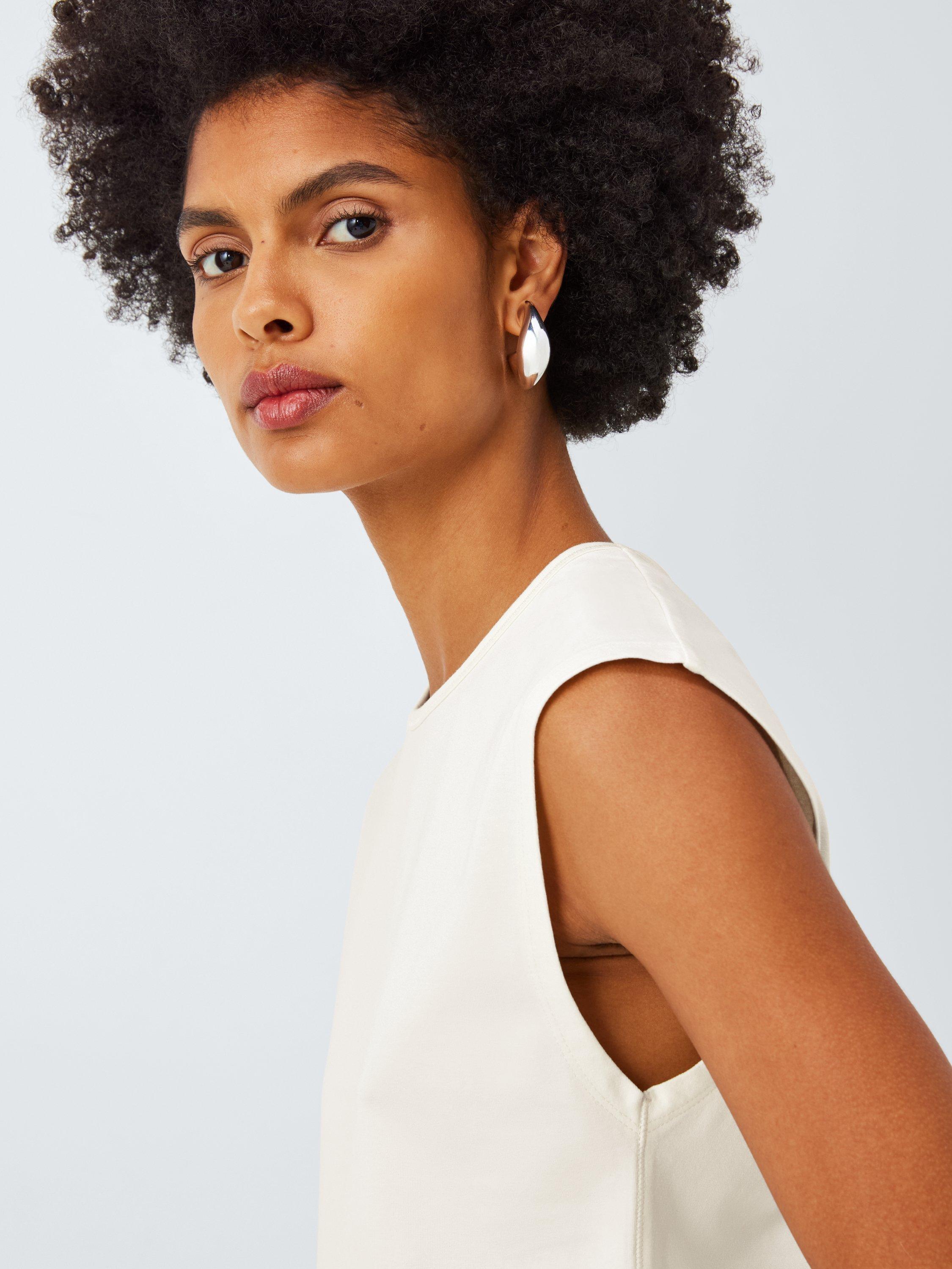 Product image 6 of 6, which shows John Lewis ANYDAY Grown On Sleeve Crop Top, Cream, XS
