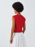 John Lewis ANYDAY Grown On Sleeve Crop Top, Red