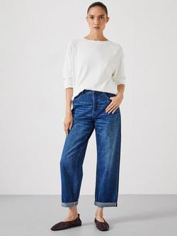 HUSH Button Fly Boyfriend Jeans - view 2, Mid Blue Authentic