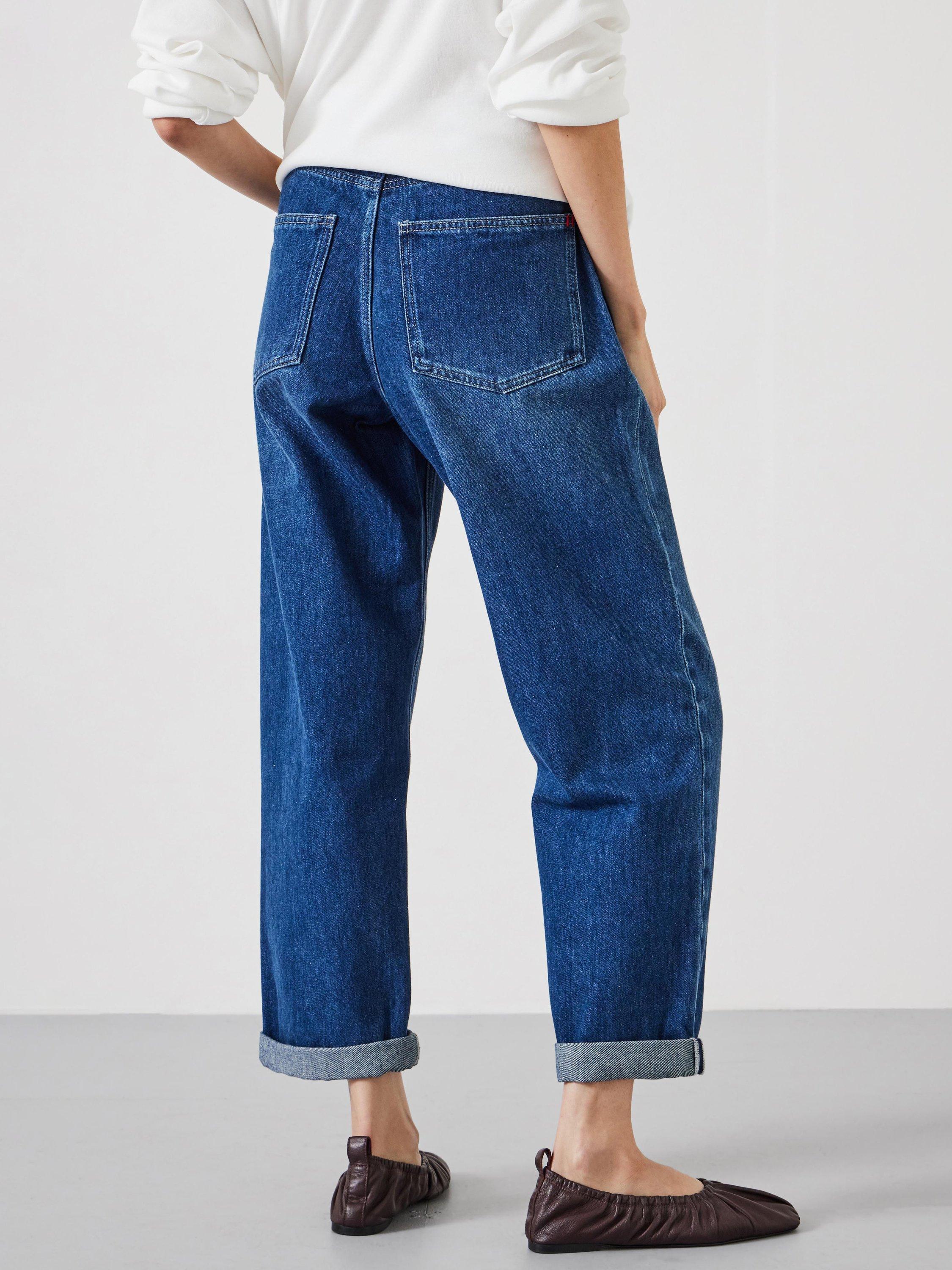 Product image 3 of 5, which shows HUSH Button Fly Boyfriend Jeans, Mid Blue Authentic, 4