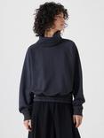 HUSH Cowl Neck Jersey Sweatshirt, Midnight Navy