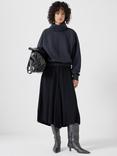 HUSH Cowl Neck Jersey Sweatshirt, Midnight Navy