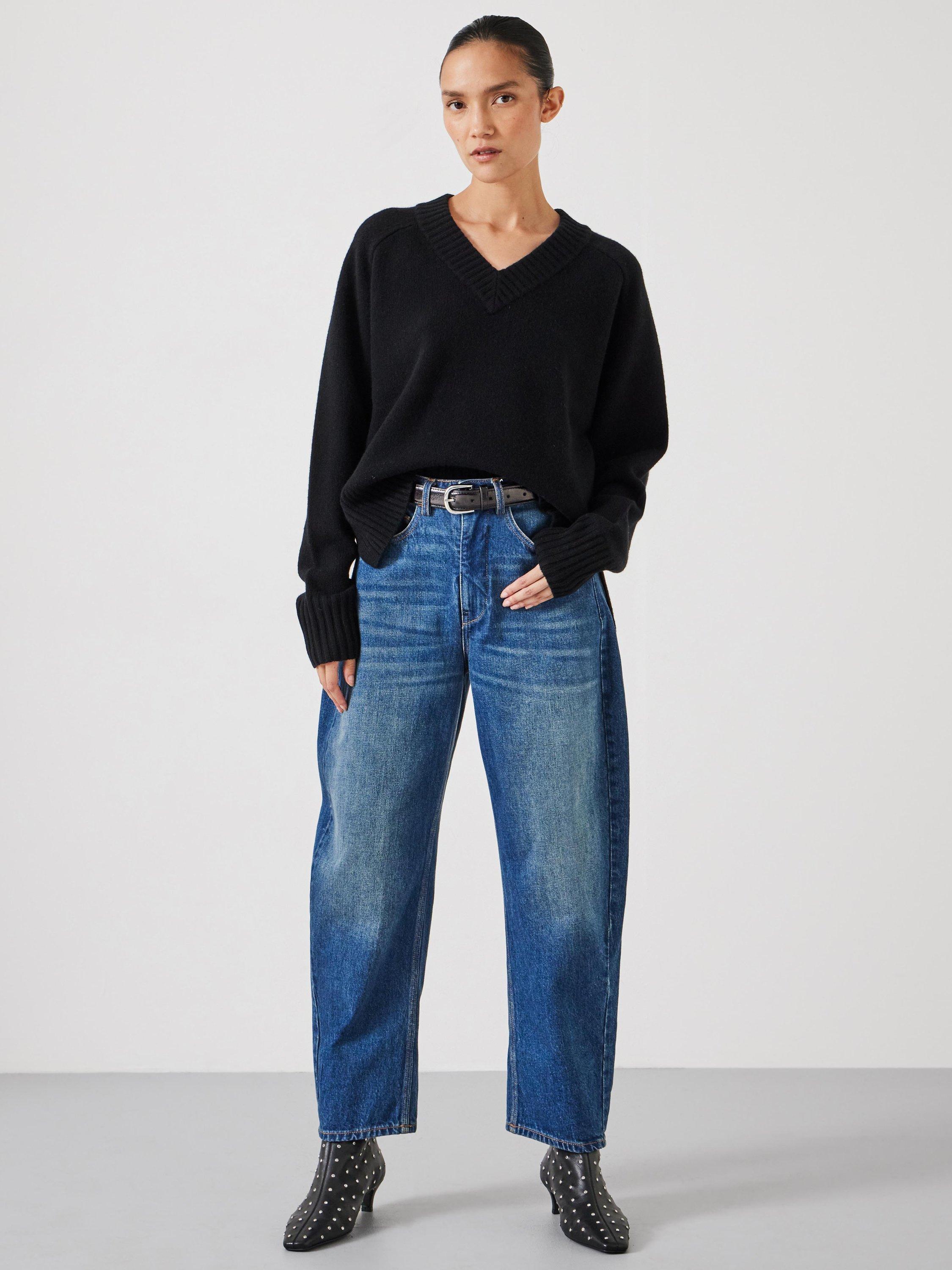 Product image 3 of 5, which shows HUSH Erica Pure Merino Wool Jumper, Black, L-XL