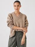 HUSH Erica Pure Merino Wool Jumper, Light Beige