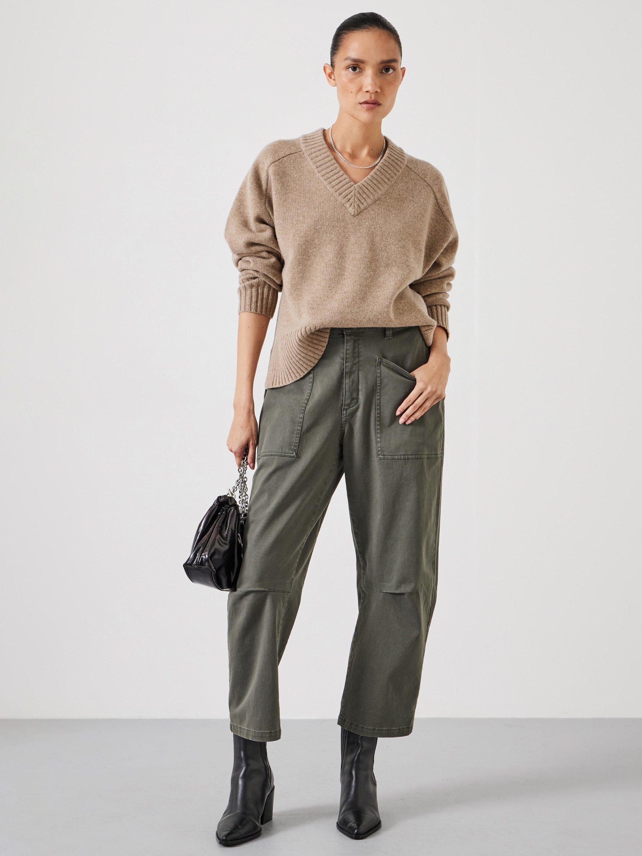 Product image 3 of 5, which shows HUSH Erica Pure Merino Wool Jumper, Light Beige, XS-S