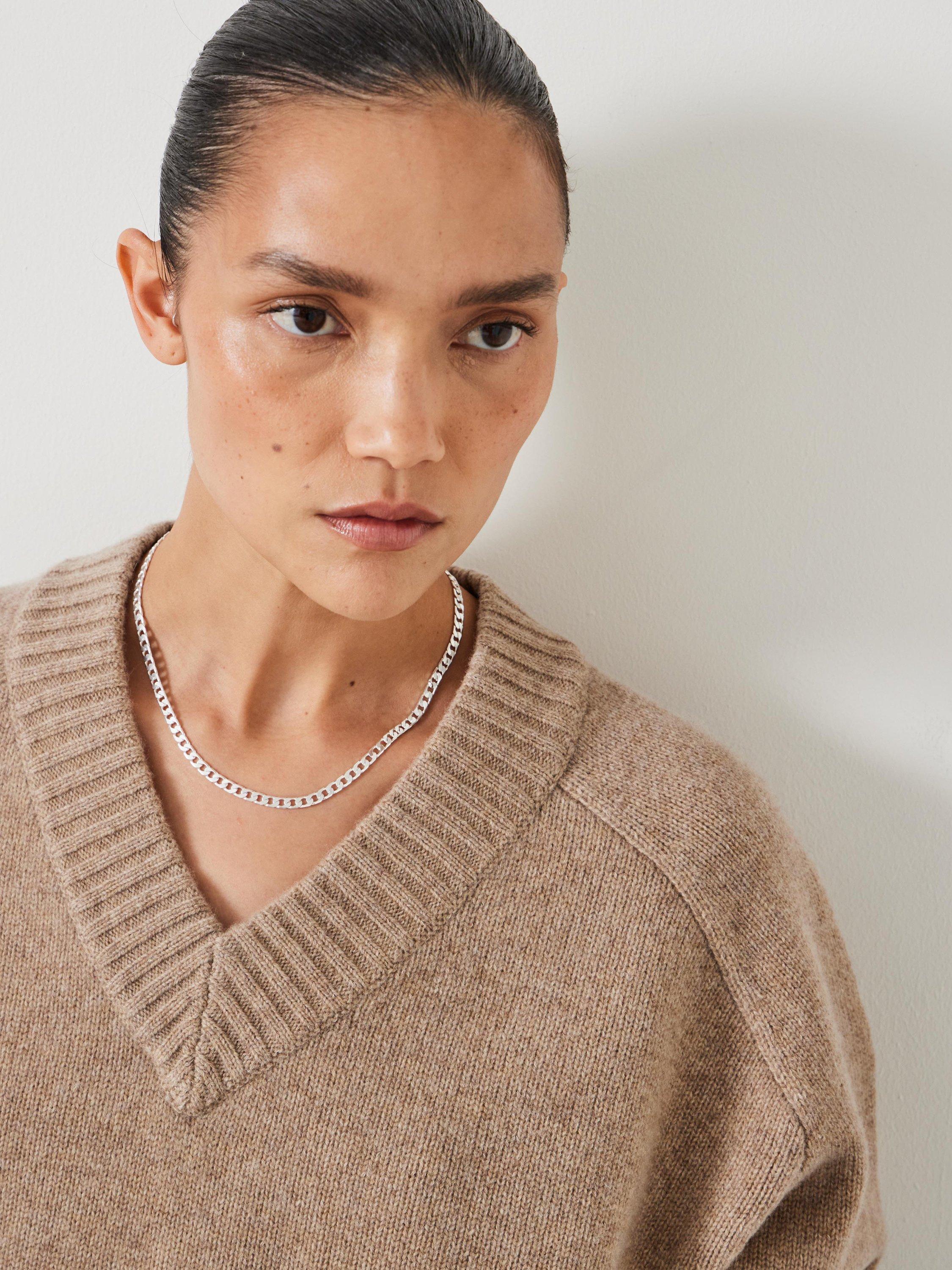 Product image 5 of 5, which shows HUSH Erica Pure Merino Wool Jumper, Light Beige, XS-S