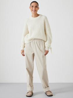 HUSH Francis Buckle Cuff Wool Rich Jumper - view 2, Off White