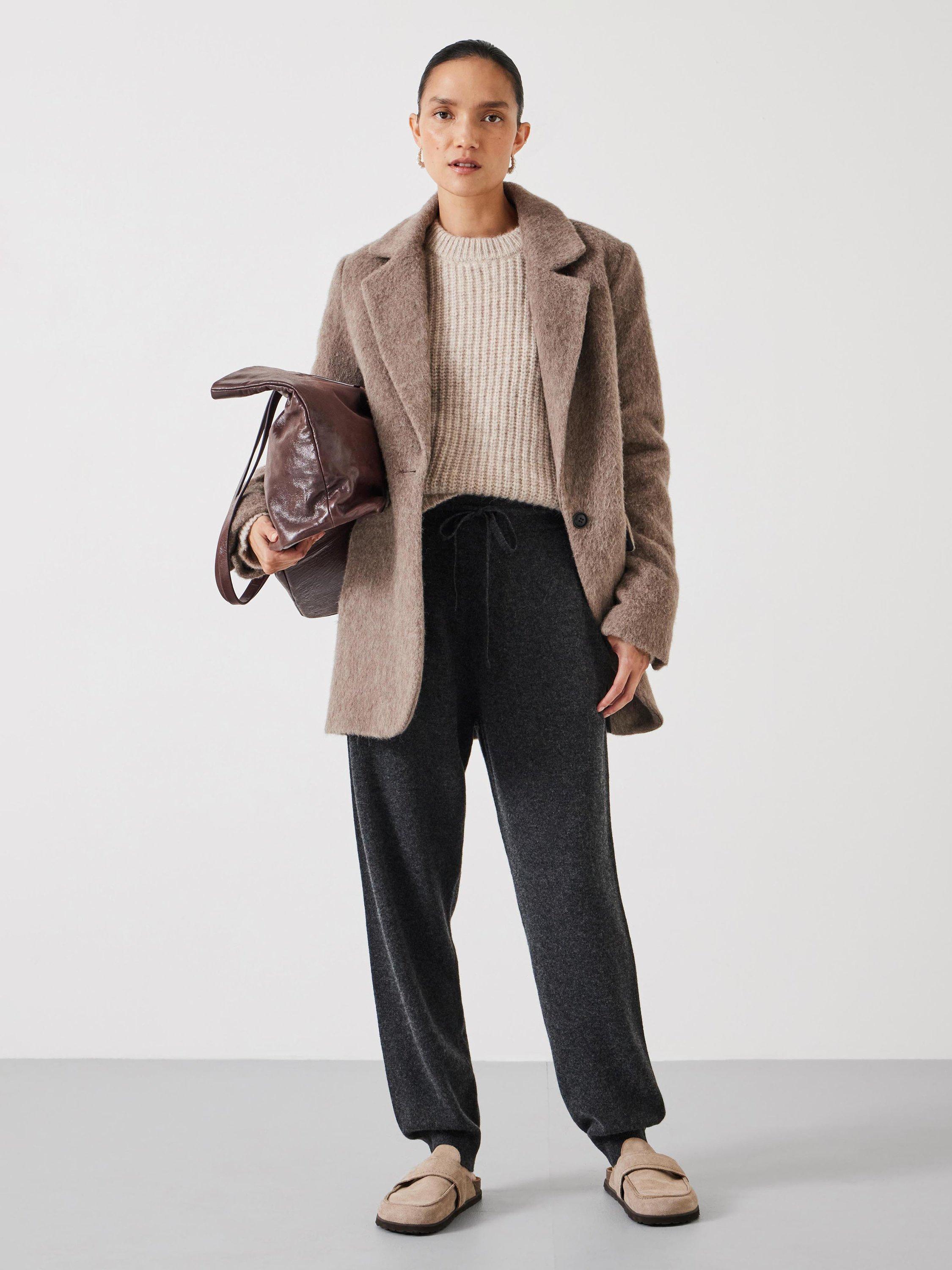Product image 2 of 5, which shows HUSH Daisy Pure Merino Wool Joggers, Charcoal Grey Marl, XXS