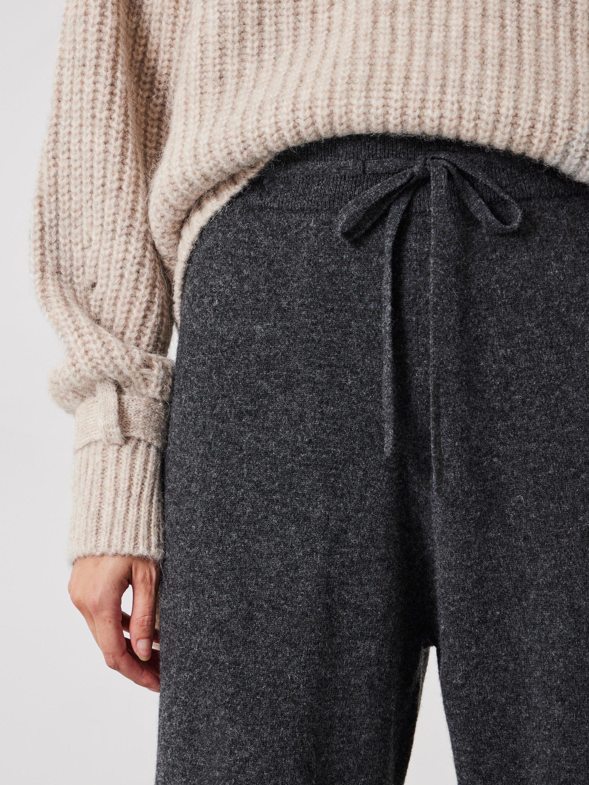 Product image 5 of 5, which shows HUSH Daisy Pure Merino Wool Joggers, Charcoal Grey Marl, XXS