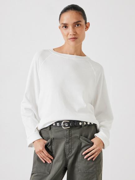 HUSH Matilda Cotton Raglan Top, White