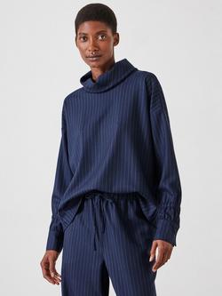 HUSH Pinstripe Top, Navy, Navy