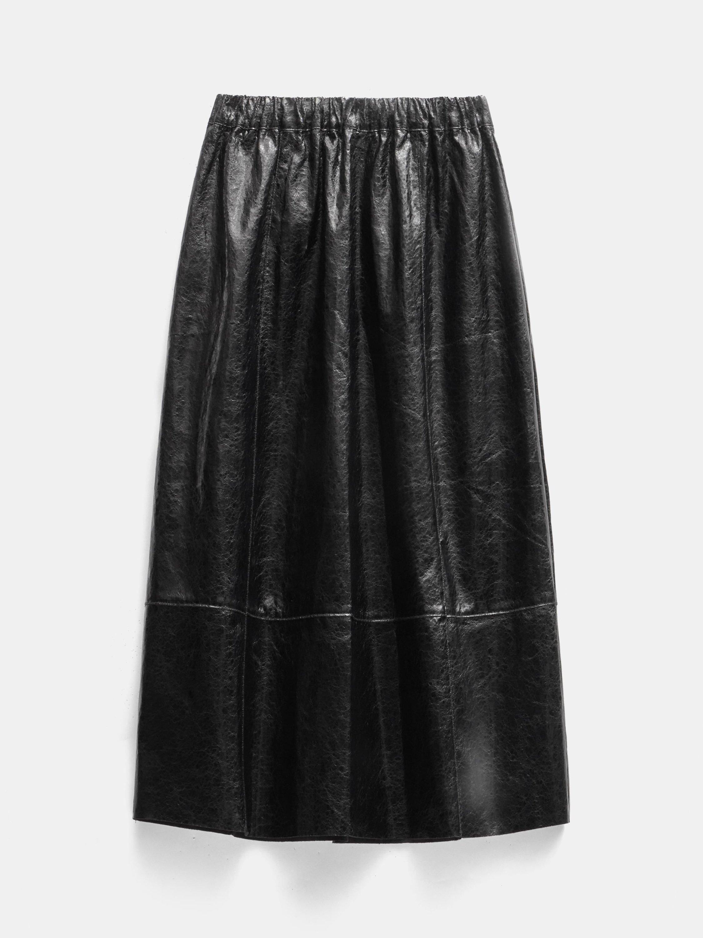Product image 6 of 6, which shows HUSH Crackled Patent Skirt, Black, 10