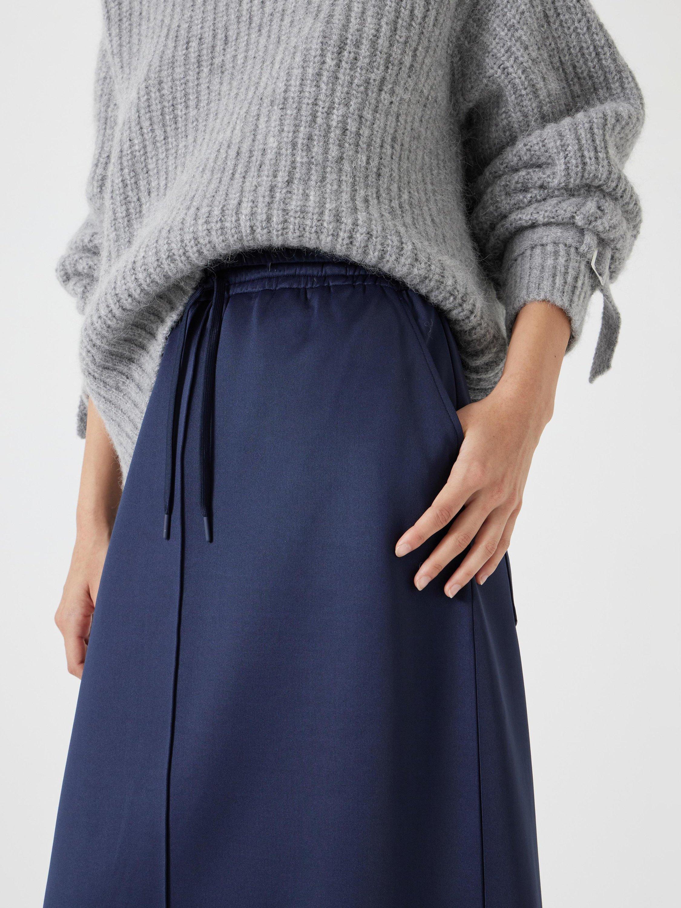 Product image 5 of 6, which shows HUSH Harrison Pintuck Jersey Skirt, Navy, 10