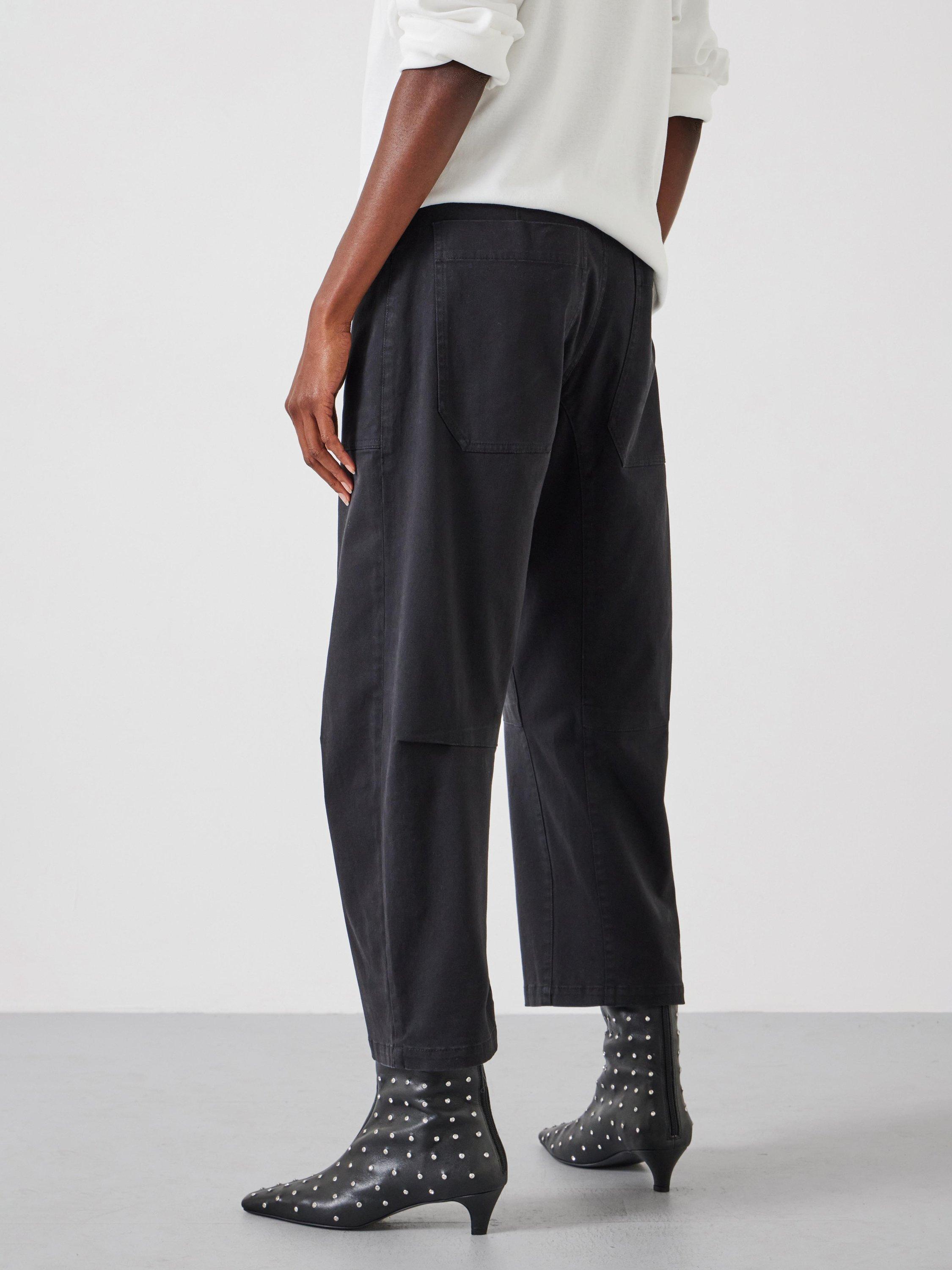 Product image 4 of 6, which shows HUSH Cordi Barrel Leg Trousers, Dark Charcoal Grey, 10