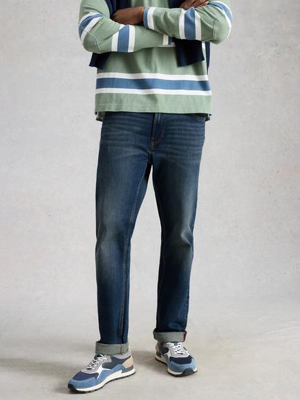 White Stuff Eastwood Slim Fit Jeans, Dark Blue - view 2, Dark Blue