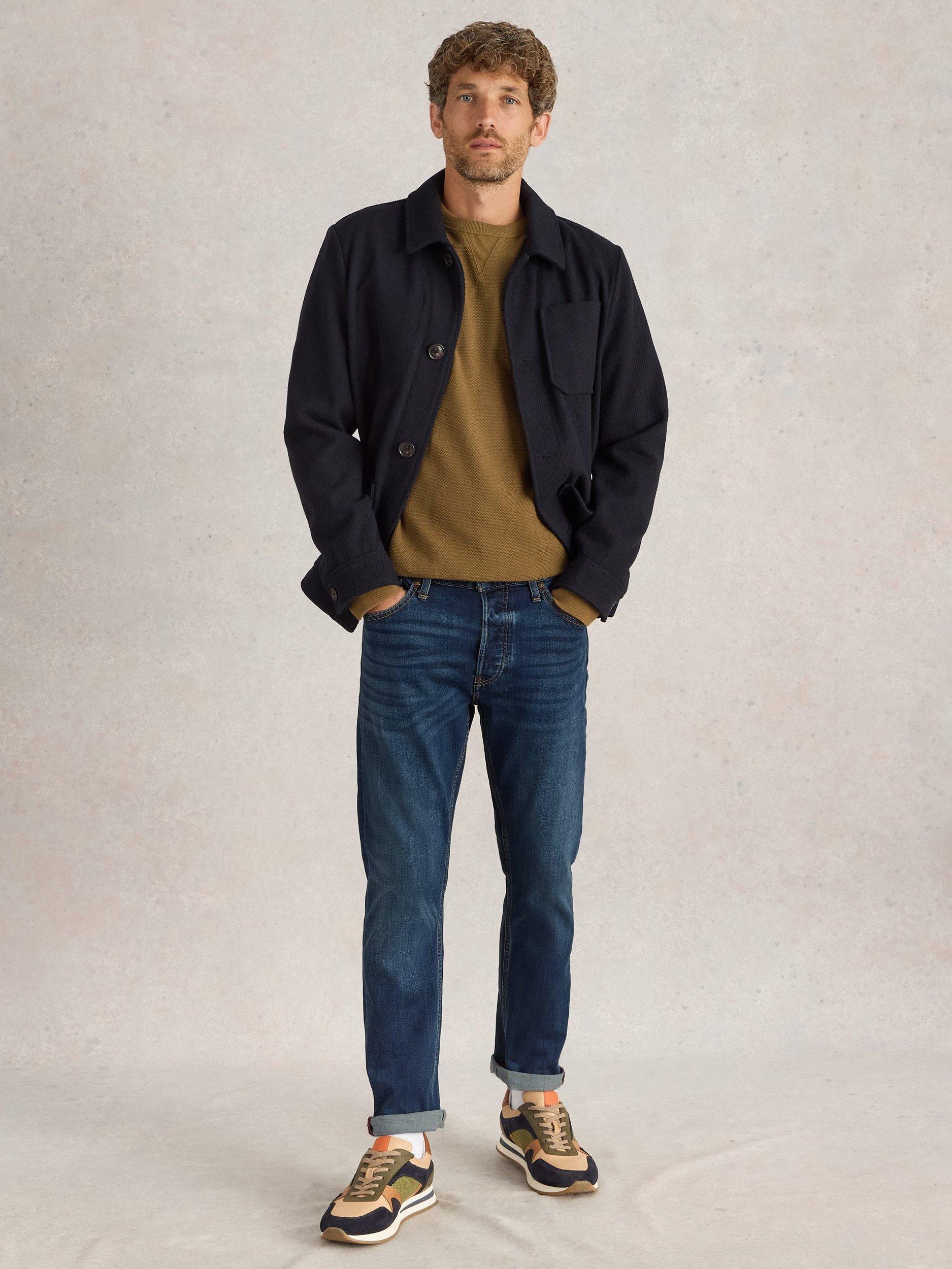 Product image 1 of 7, which shows White Stuff Eastwood Straight Fit Jeans, Mid Blue, 30S