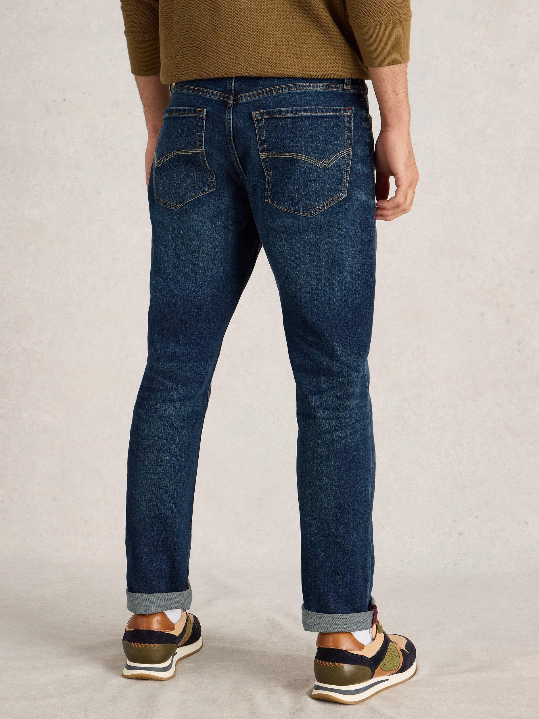 Product image 2 of 7, which shows White Stuff Eastwood Straight Fit Jeans, Mid Blue, 30S