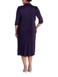 chesca Pleated Mock Jacket Dress, Grape