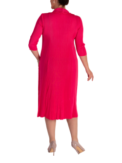 chesca Pleated Mock Jacket Dress - view 2, Cherry