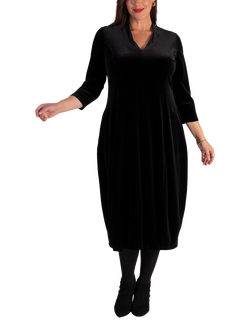 chesca Panel Boulle Velvet Dress, Black, Black