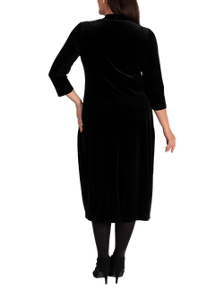 chesca Panel Boulle Velvet Dress, Black - view 2, Black