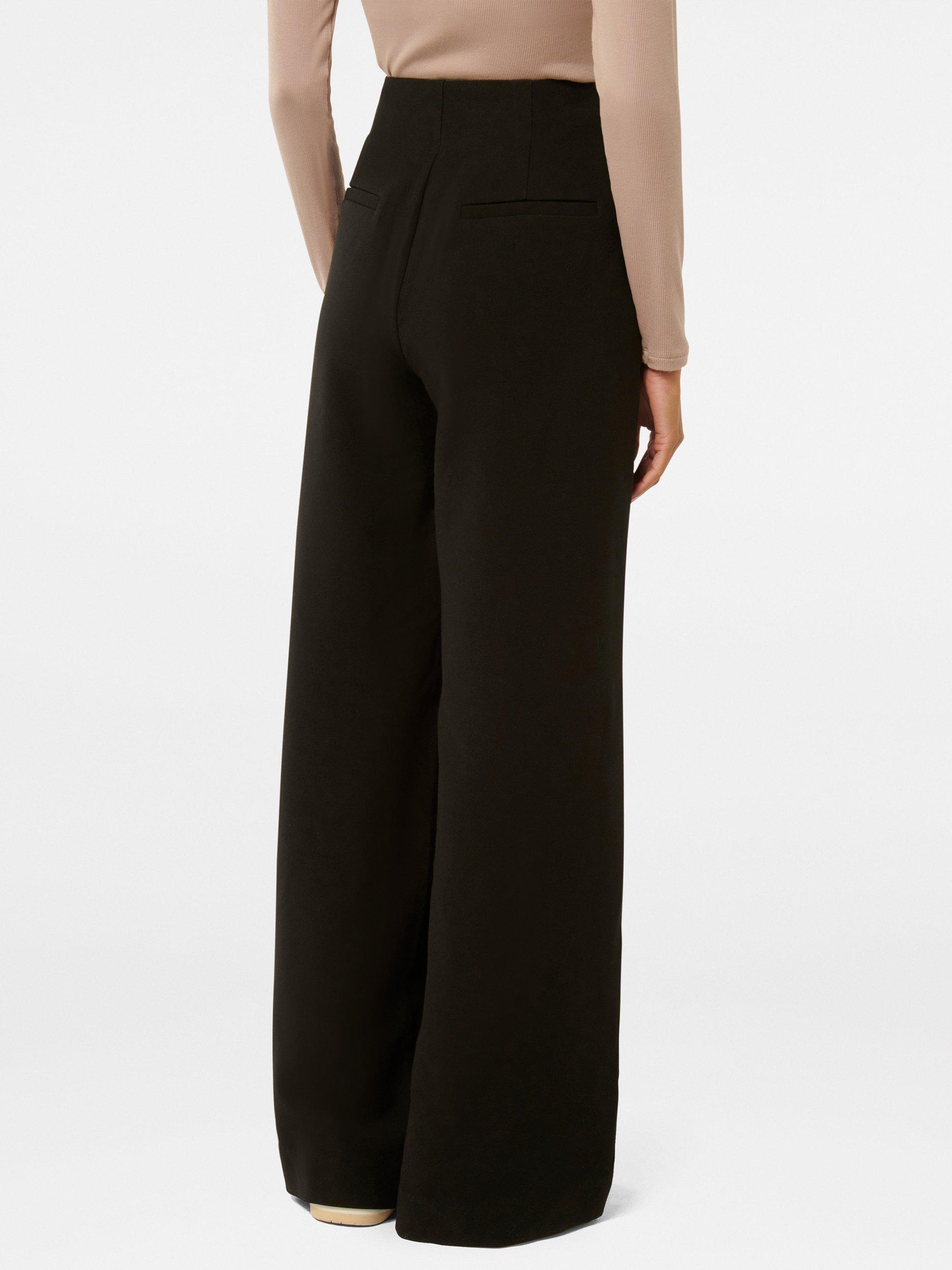 Product image 2 of 5, which shows Forever New Freya Petite Wide Leg Trousers, Black, 4