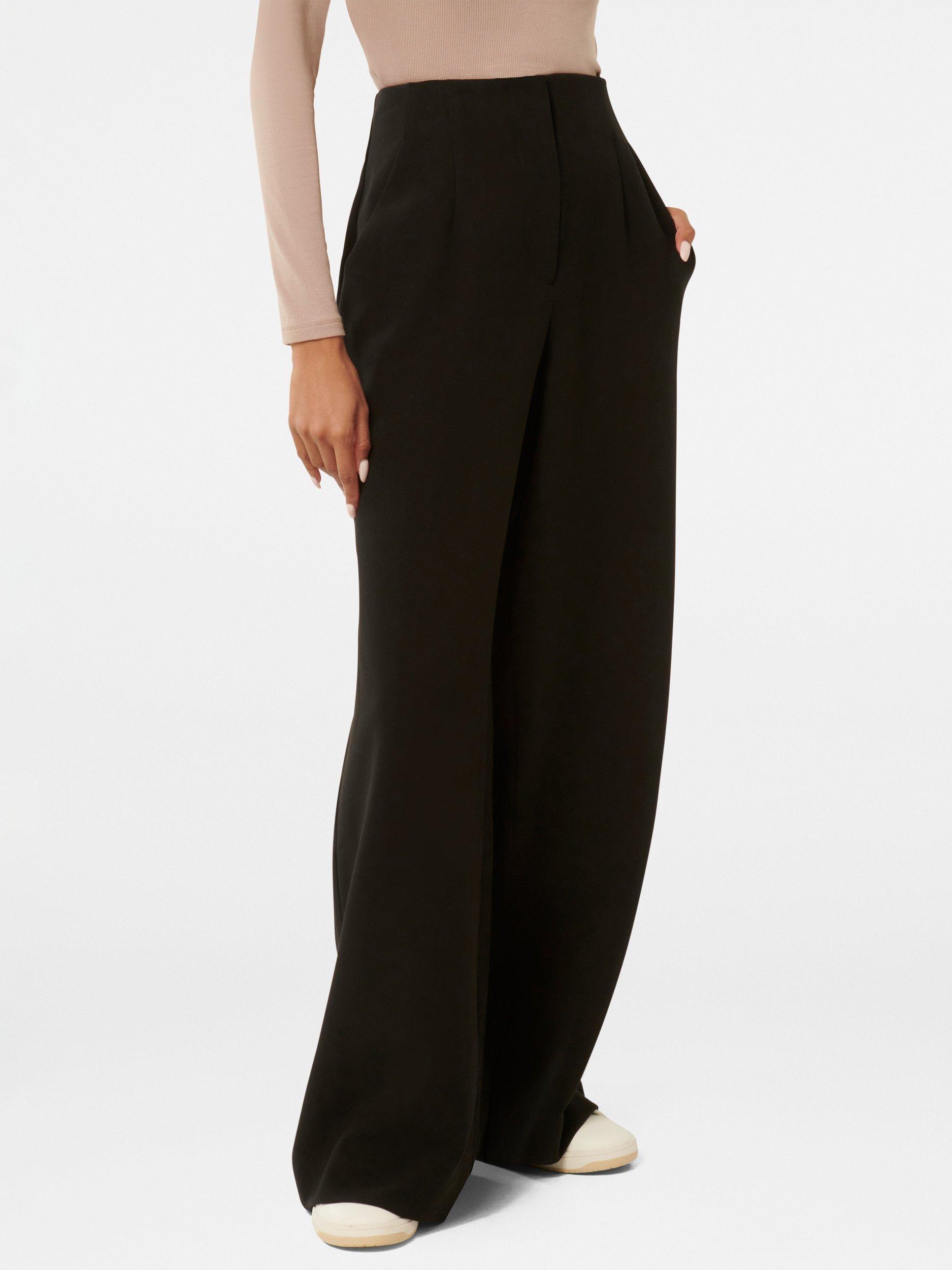 Product image 3 of 5, which shows Forever New Freya Petite Wide Leg Trousers, Black, 4