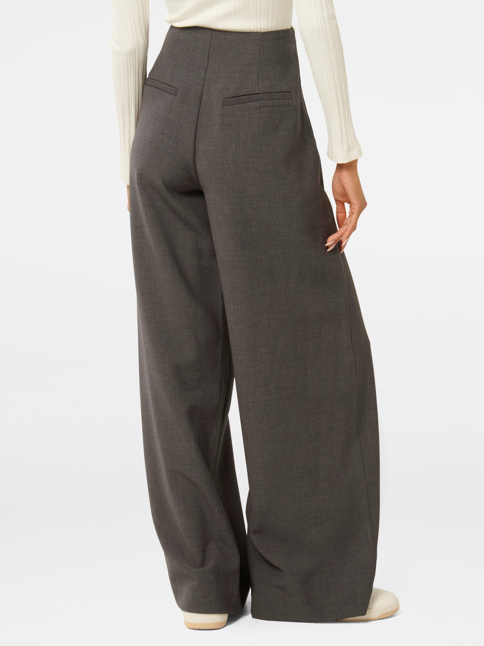 Product image 2 of 5, which shows Forever New Freya Petite Wide Leg Trousers, Grey Marle, 4