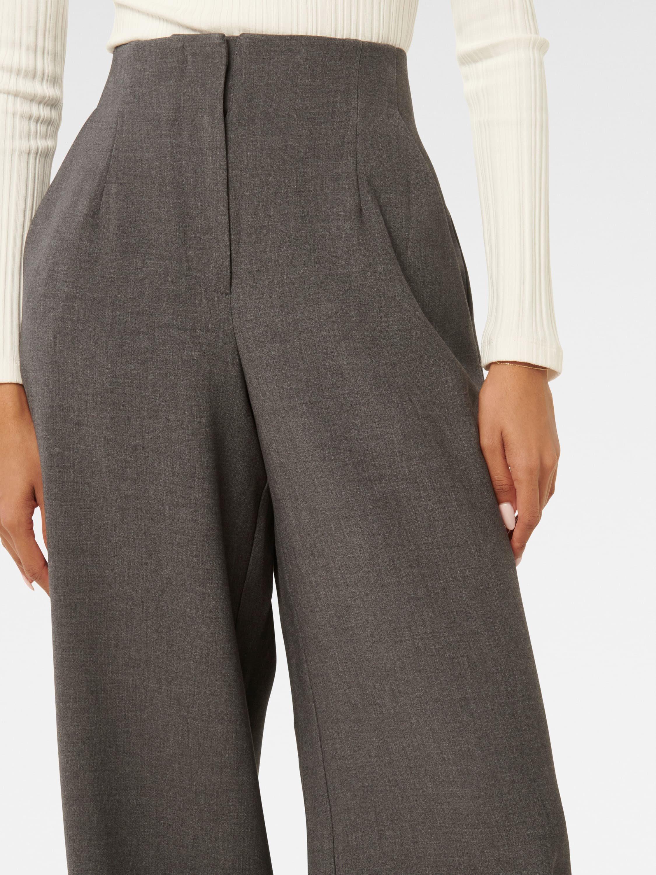 Product image 4 of 5, which shows Forever New Freya Petite Wide Leg Trousers, Grey Marle, 4