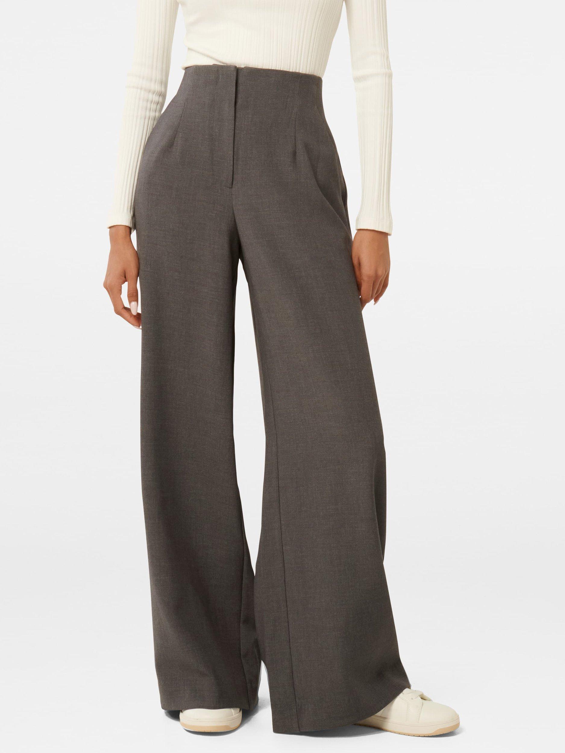Product image 5 of 5, which shows Forever New Freya Petite Wide Leg Trousers, Grey Marle, 4