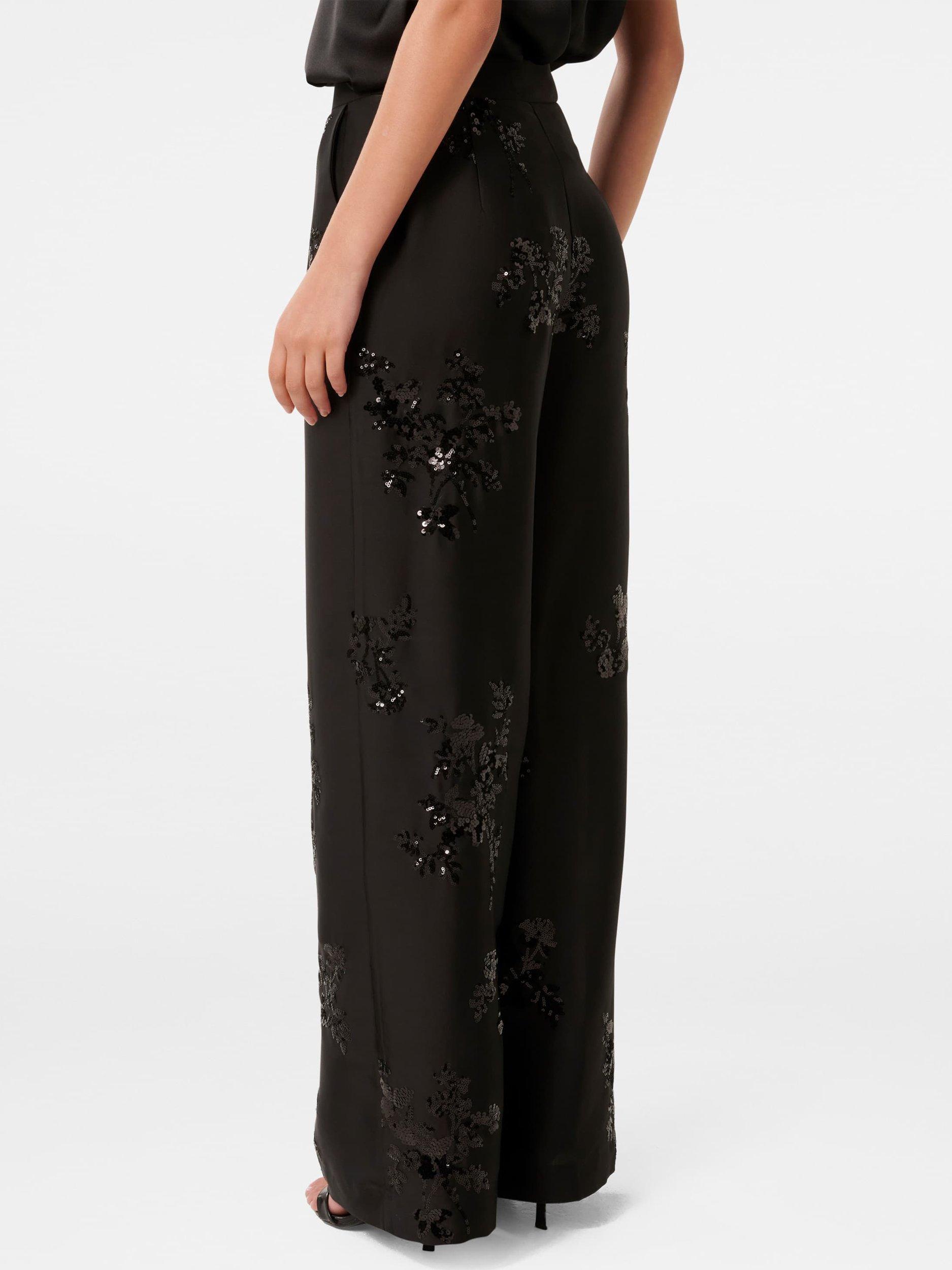 Product image 2 of 5, which shows Forever New Sonnie Sequin Trousers, Black, 4