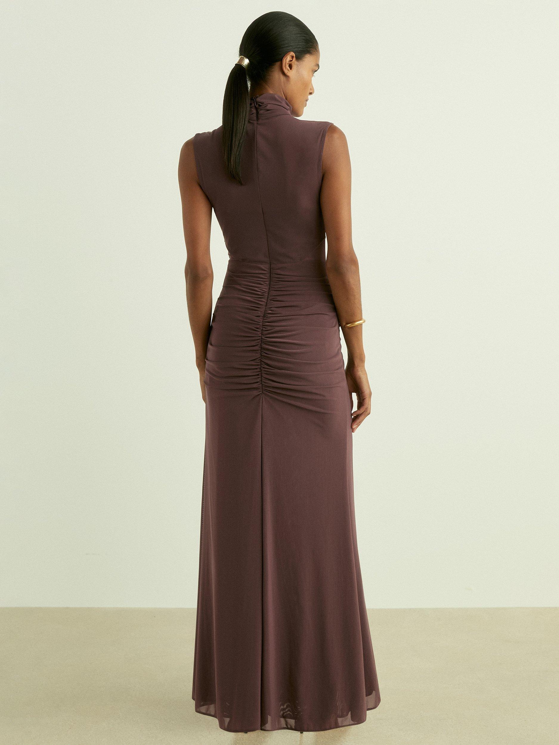 【海外限定】REISSドレス☆Taupe Daniella Petite Sheer Ruched Buy Reiss Taupe Daniella Ruched Sleeveless Maxi Dress from