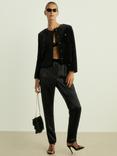 Reiss Elea Satin Trousers, Black