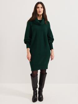 Phase Eight Dahlie Chunky Jumper Dress, Green, Green