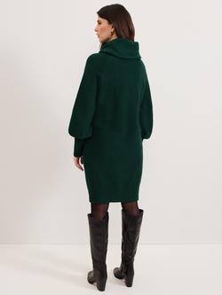 Phase Eight Dahlie Chunky Jumper Dress, Green - view 2, Green