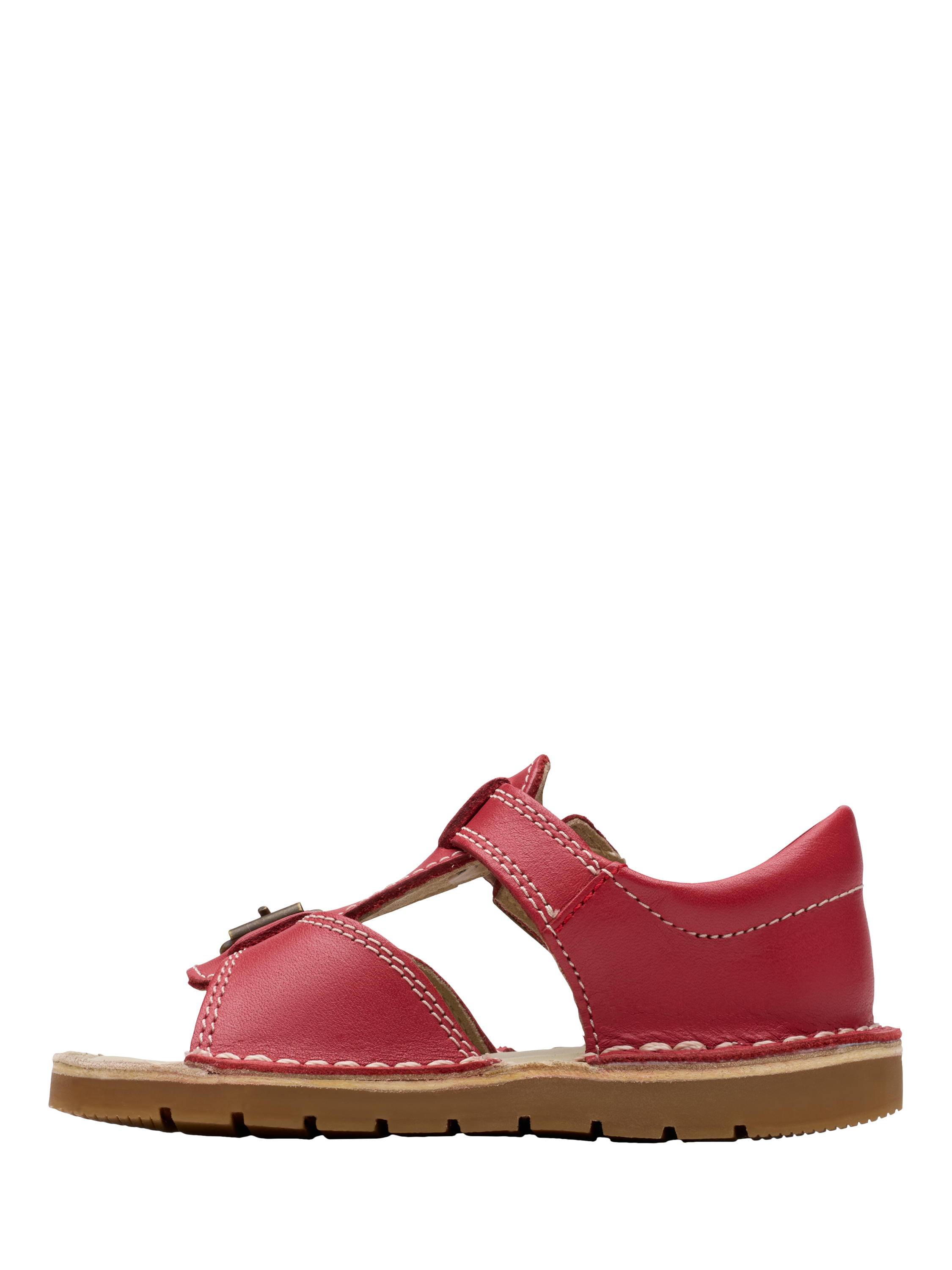Product image 2 of 7, which shows Clarks Kids' Playsun Reef Sandals, Red Leather, 4 F Jnr