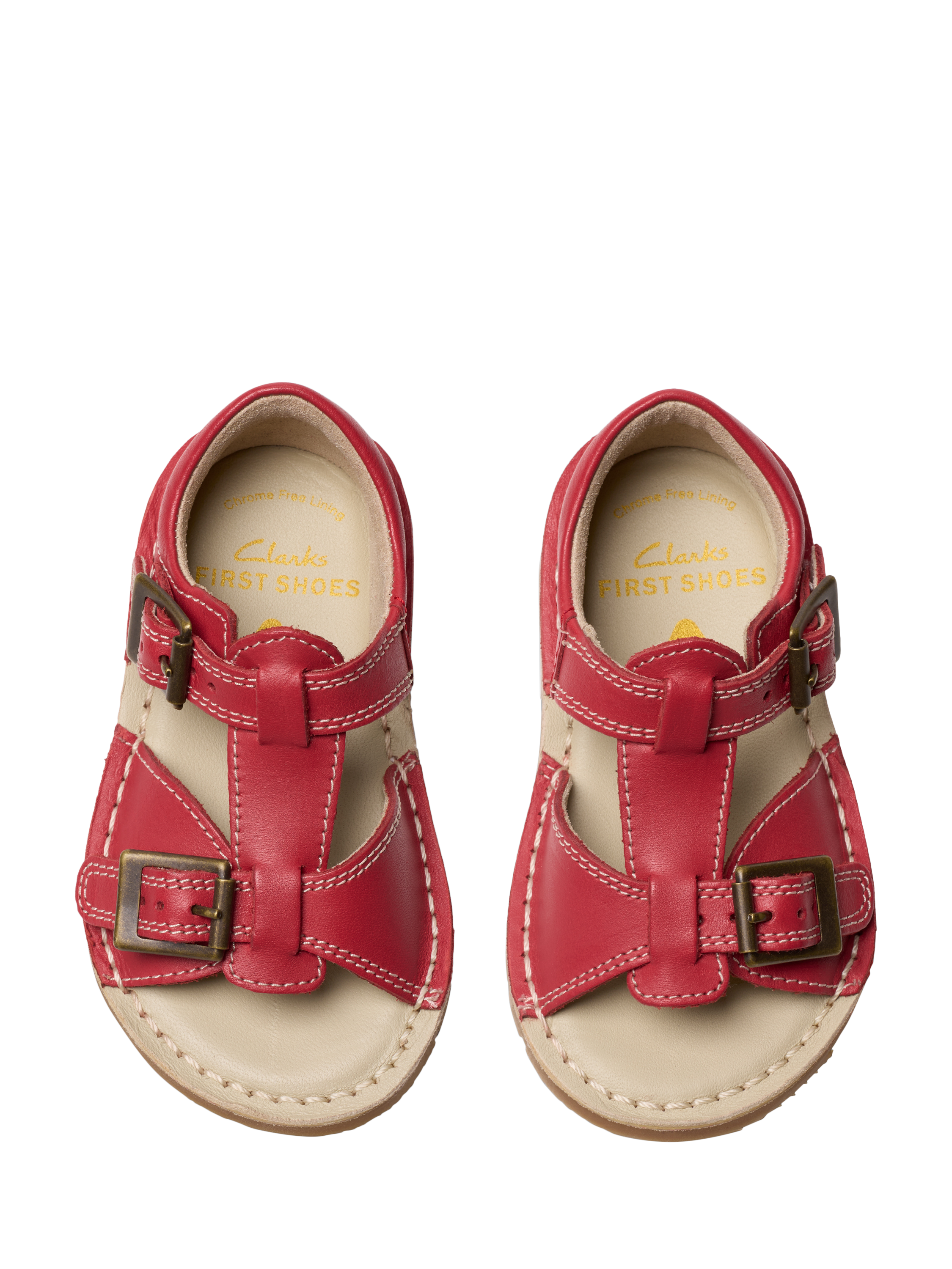 Product image 6 of 7, which shows Clarks Kids' Playsun Reef Sandals, Red Leather, 4 F Jnr