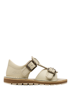 Clarks Kids' Playsun Reef Sandals, White Leather