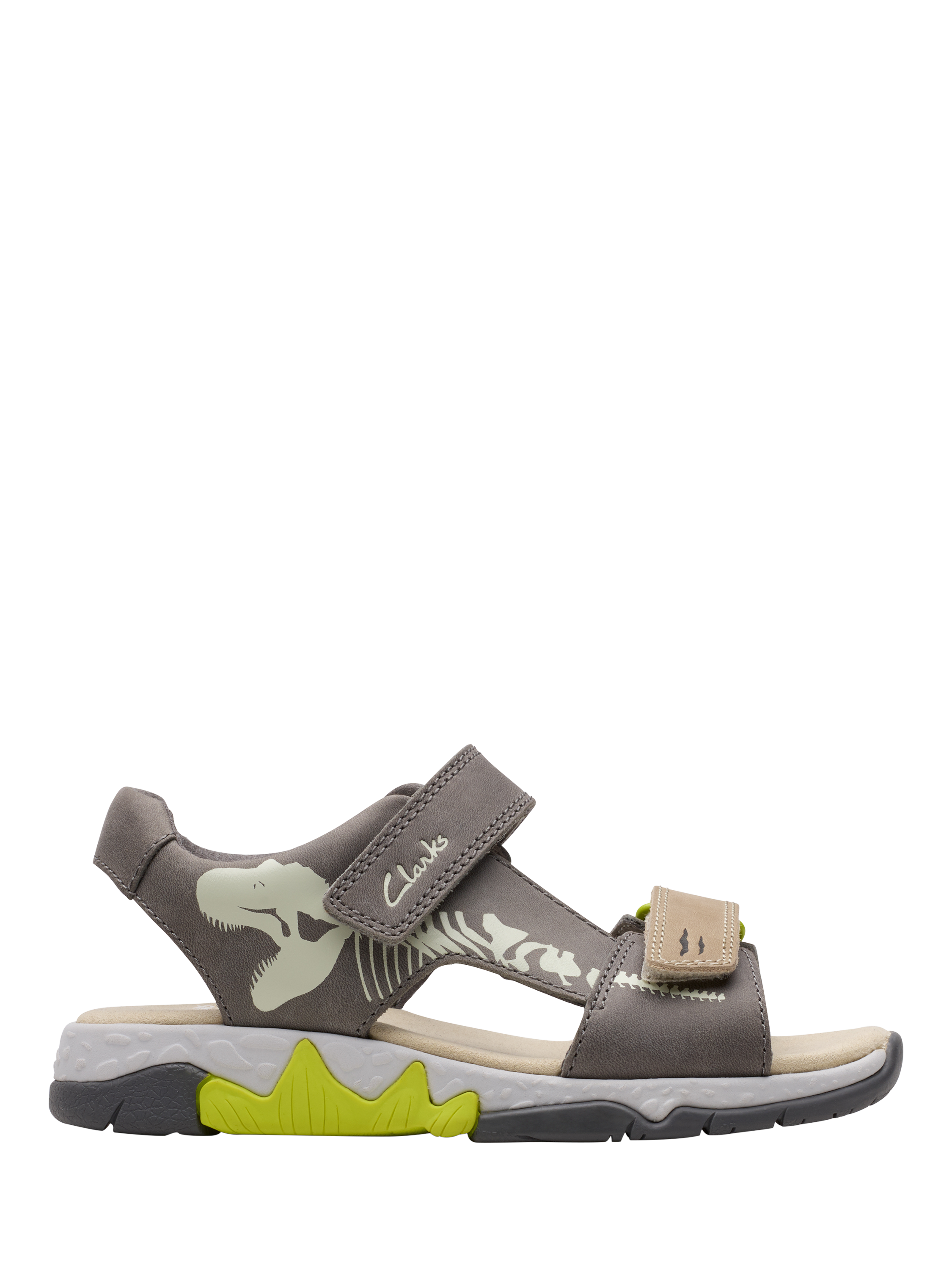 Product image 1 of 8, which shows Clarks Kids' Spiney Tail Shoes, Grey, 7 G Jnr