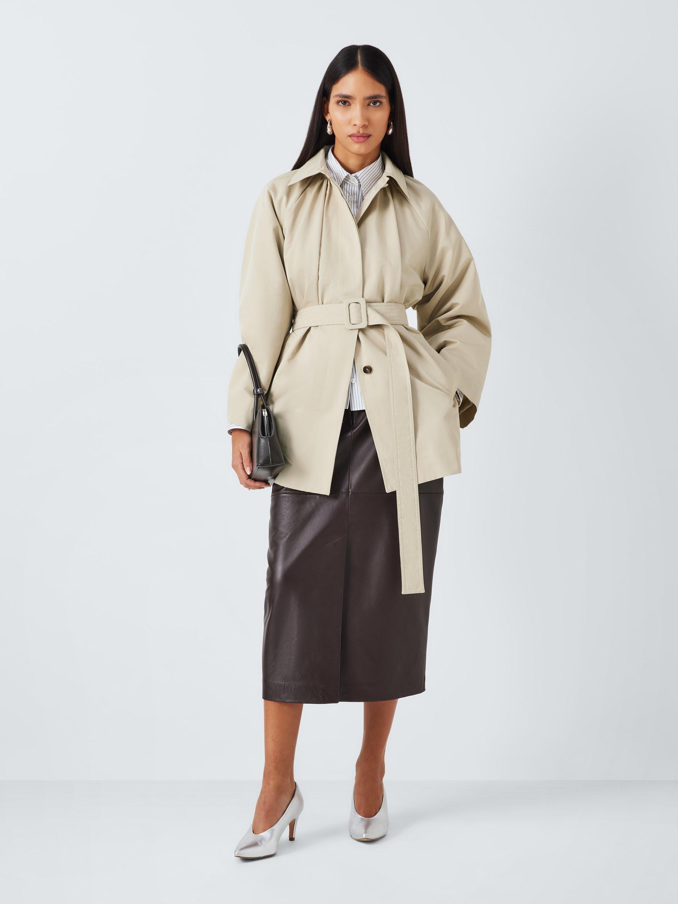 Product image 3 of 6, which shows Marella Marina Belted Raincoat, Cream, 10