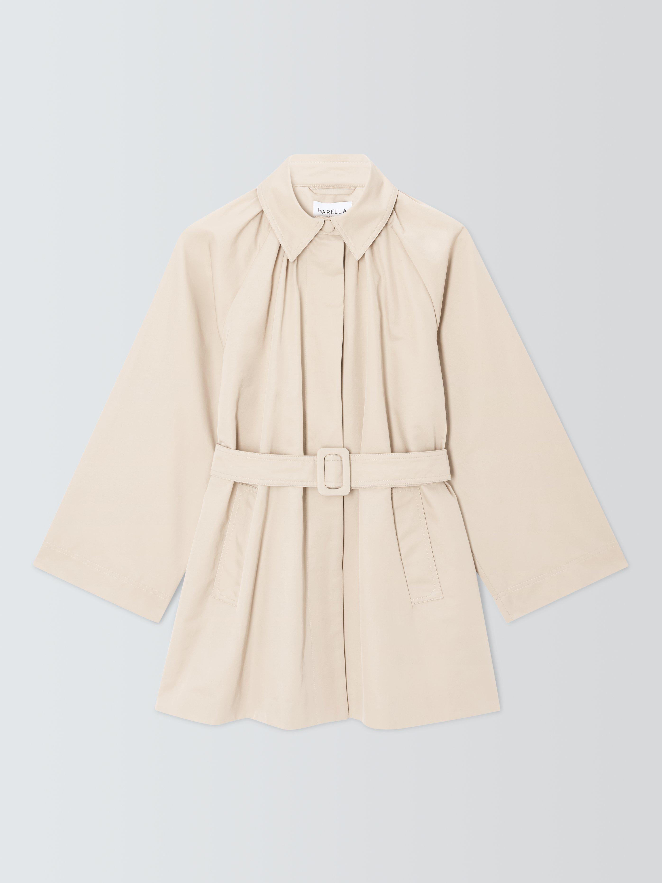 Product image 4 of 6, which shows Marella Marina Belted Raincoat, Cream, 10
