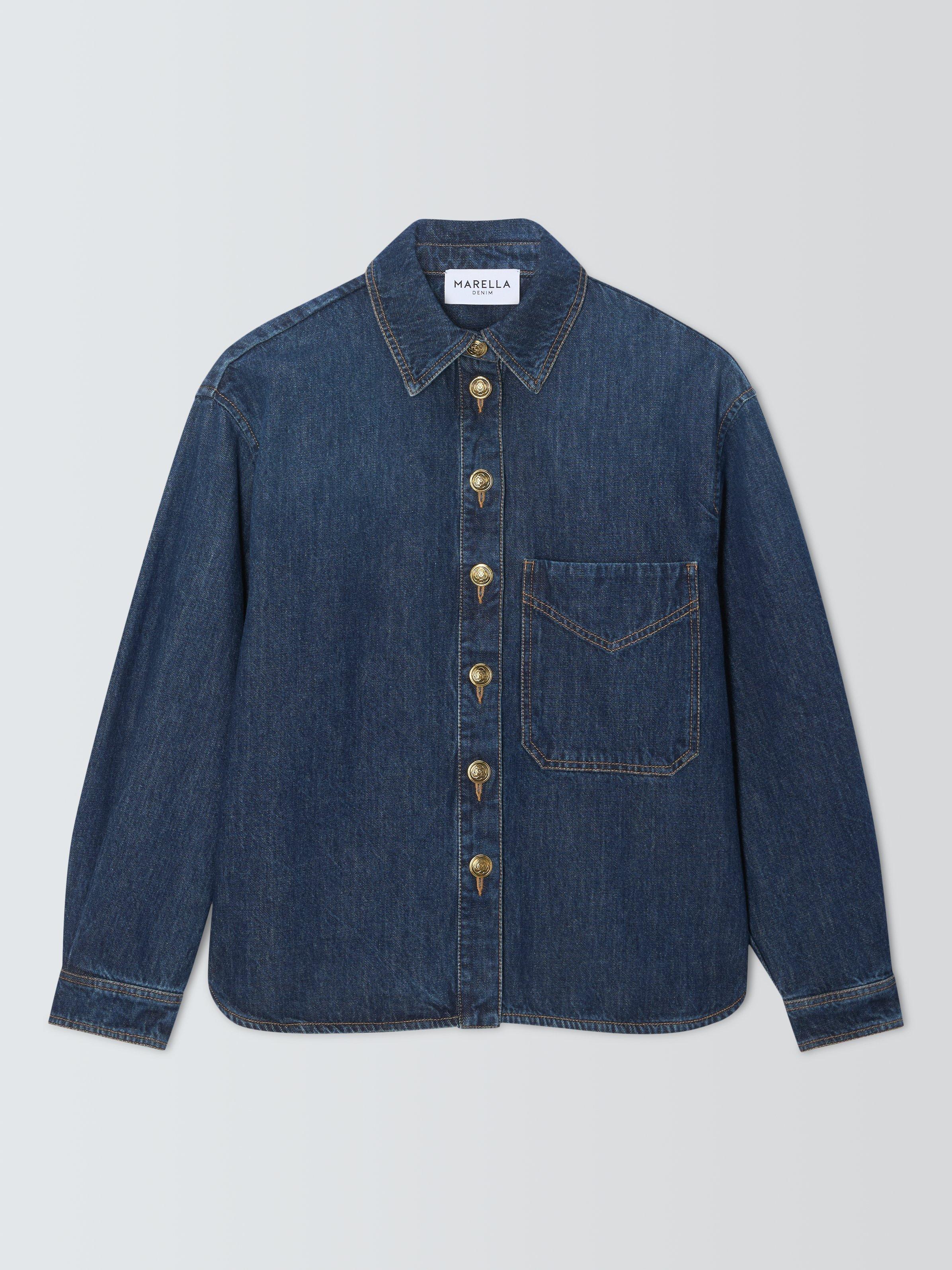 Product image 4 of 6, which shows Marella Nava Denim Shirt, Blue, 10