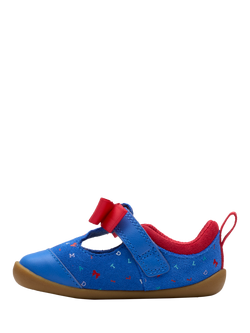 Clarks Baby Roamer Bow T-Bar Shoes, Blue - view 2, Blue