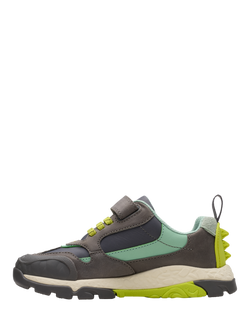 Clarks Kids' Steggy 2 Trainers, Grey/Green - view 2, Grey/Green