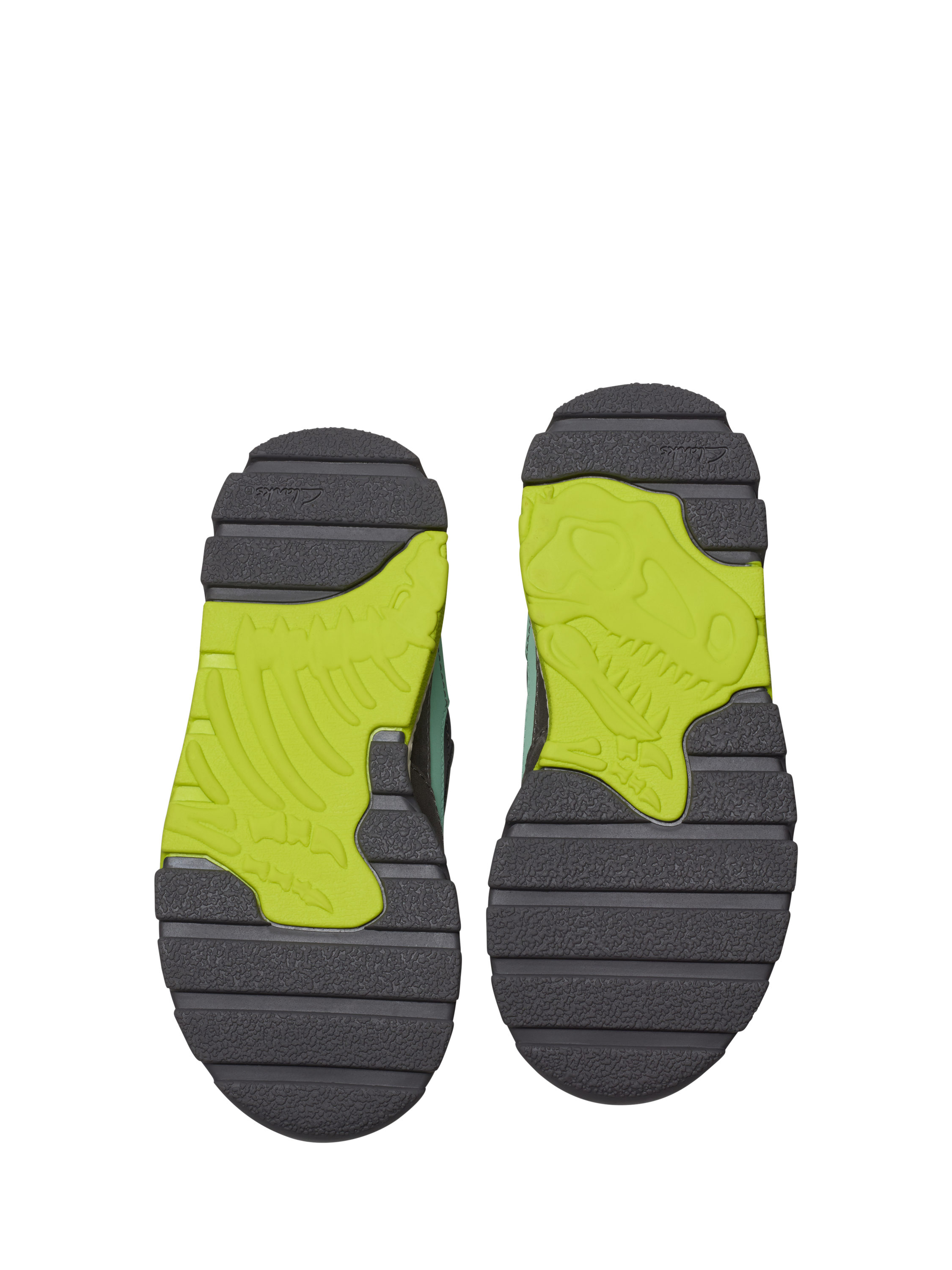 Product image 8 of 8, which shows Clarks Kids' Steggy 2 Trainers, Grey/Green, 7 F Jnr